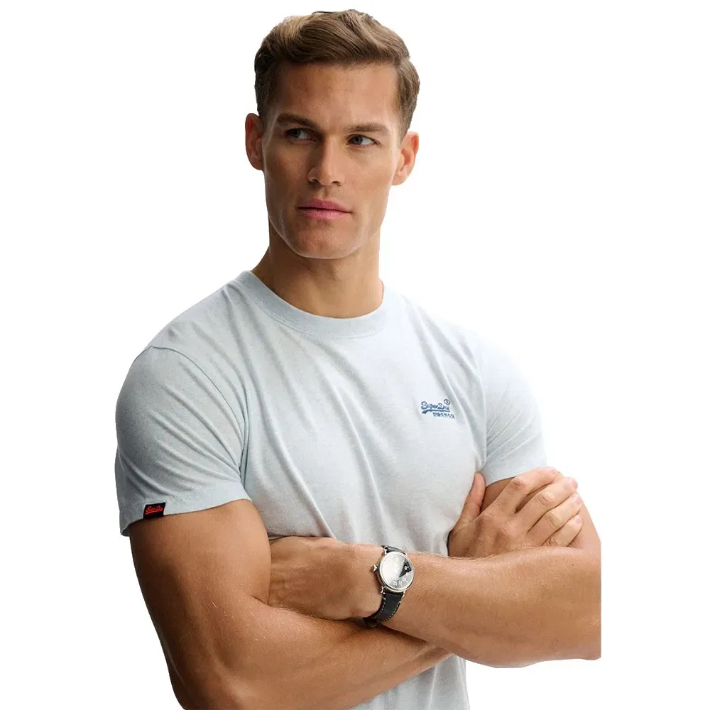 Мужская футболка с коротким рукавом Essential Logo Embroidered Superdry, Blue — фото 4