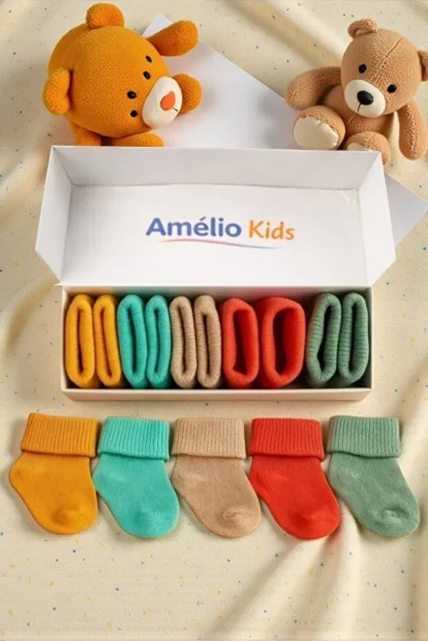 Детские носки для новорожденных хлопковые 5-парный набор Amélio Kids, Multicolor — фото 3