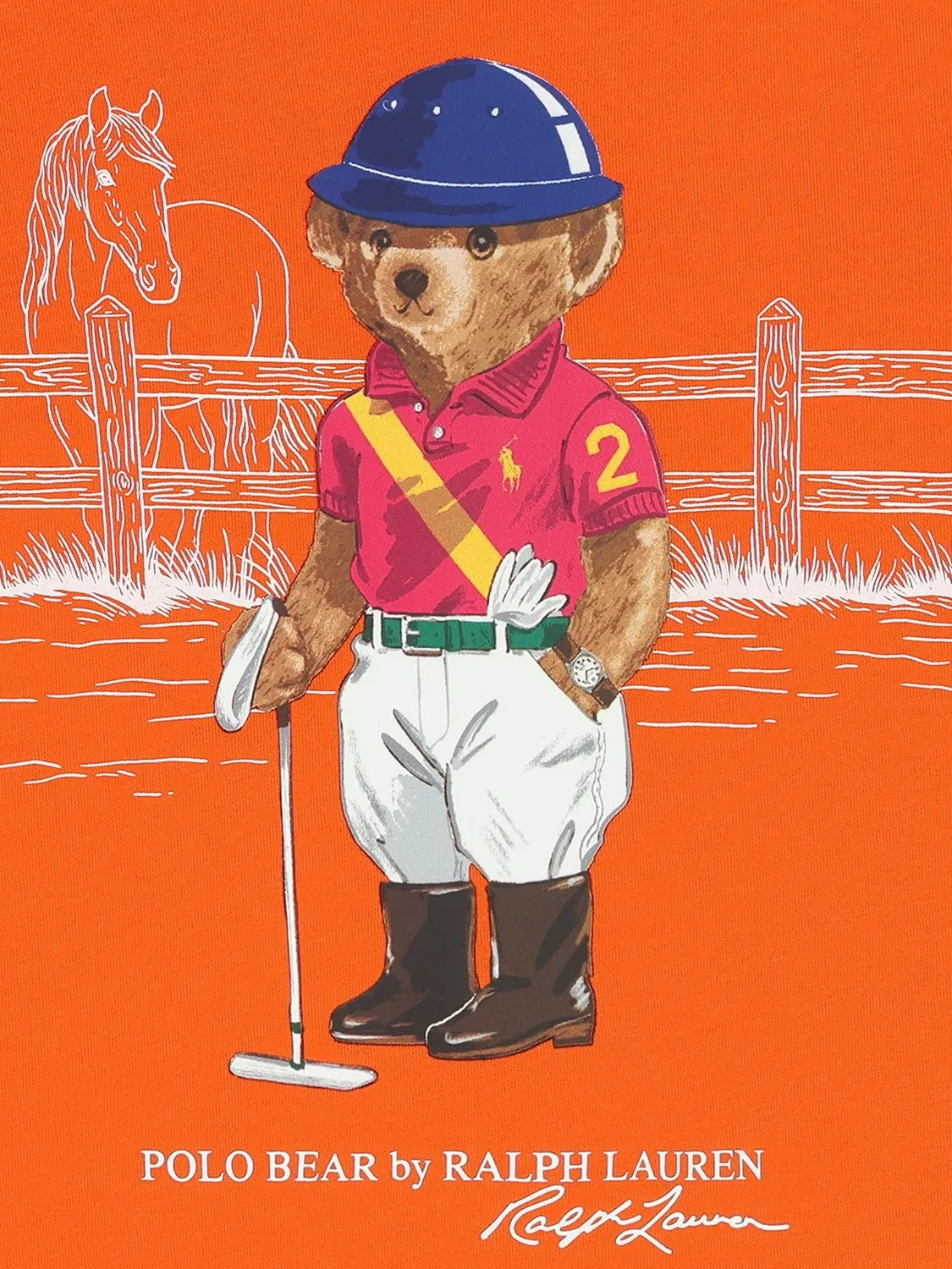 Футболка оранжевого цвета с короткими рукавами Polo Ralph Lauren, оранжевый — фото 3