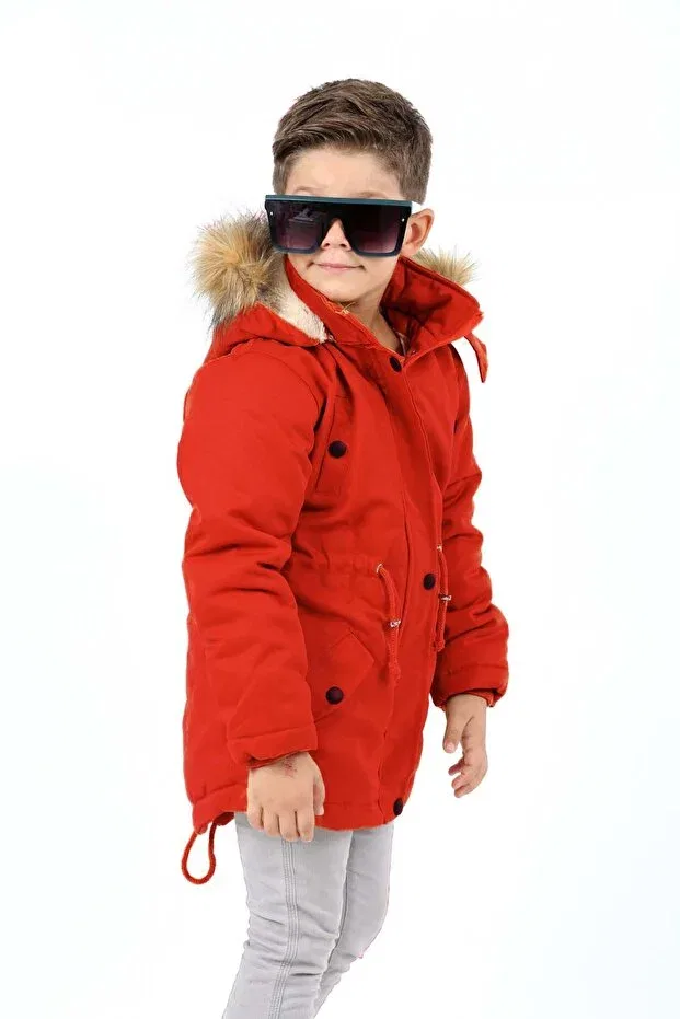 Детское зимнее пальто для девочек с водоотталкивающей пропиткой Water Repellent Long Fur Coated Coat Jannock, Tile — фото 2