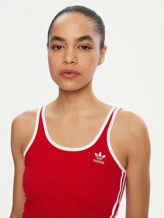 Топ slim fit adicolor 3-Stripes Adidas, красный — фото 4