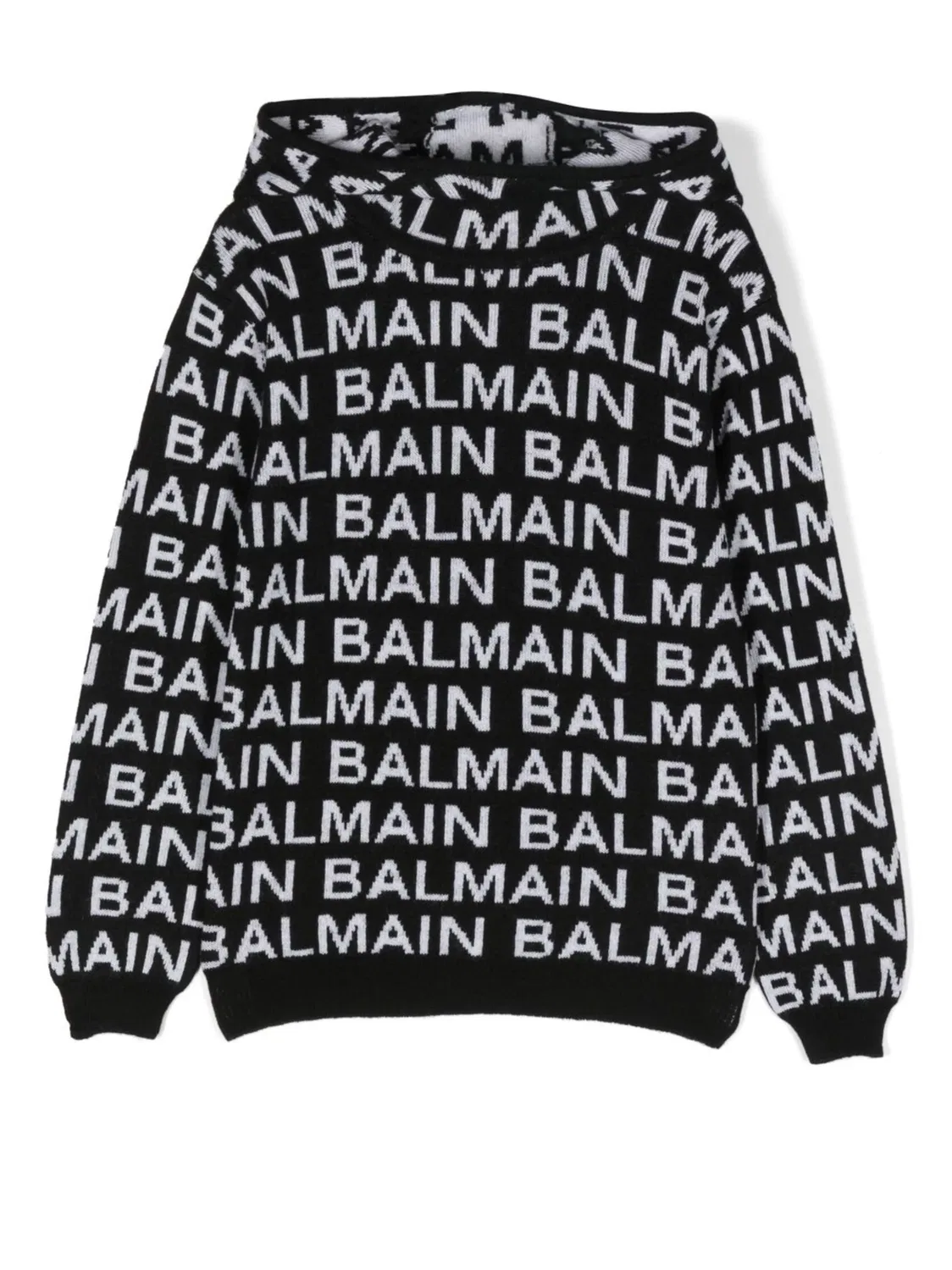 Джемпер с интарсией и логотипом Balmain, черный