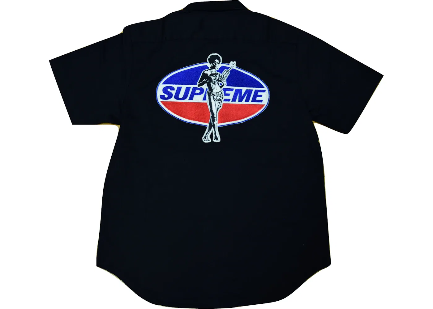 Мужская рубашка с коротким рукавом Supreme Hysteric Glamour S/S Work Shirt, Black — фото 2