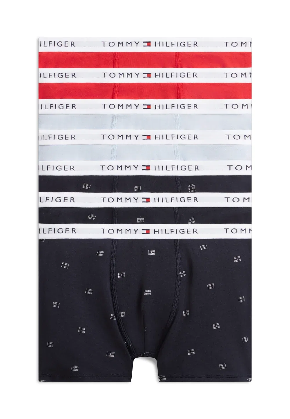 Комплект из 7 боксерских трусов с фирменным логотипом Tommy Hilfiger, Bright Blue/Red