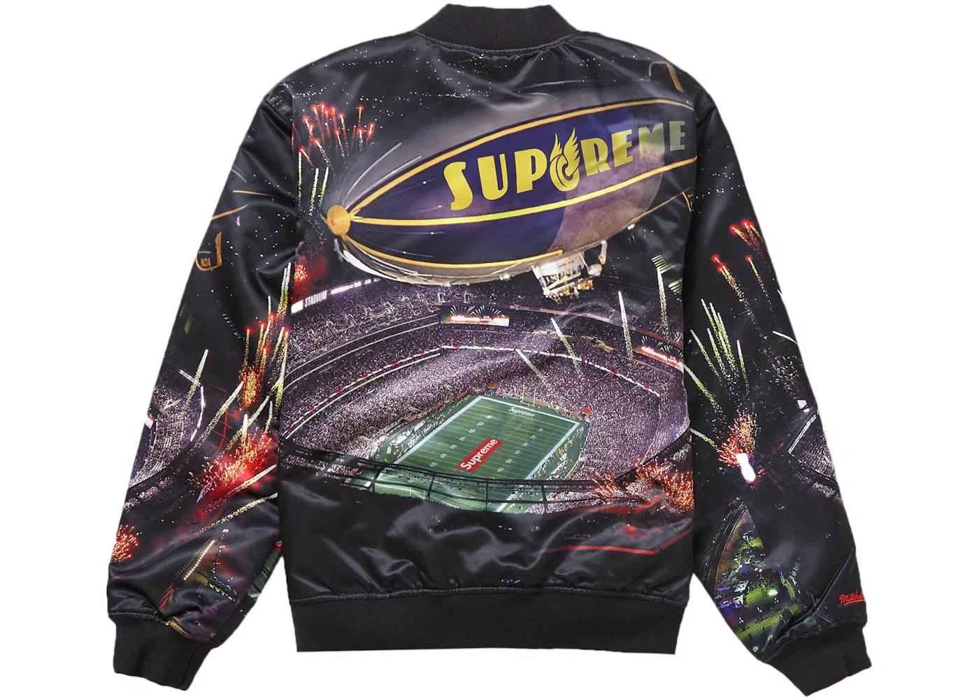 Мужская куртка-бомбер Satin Varsity Supreme, Black — фото 3