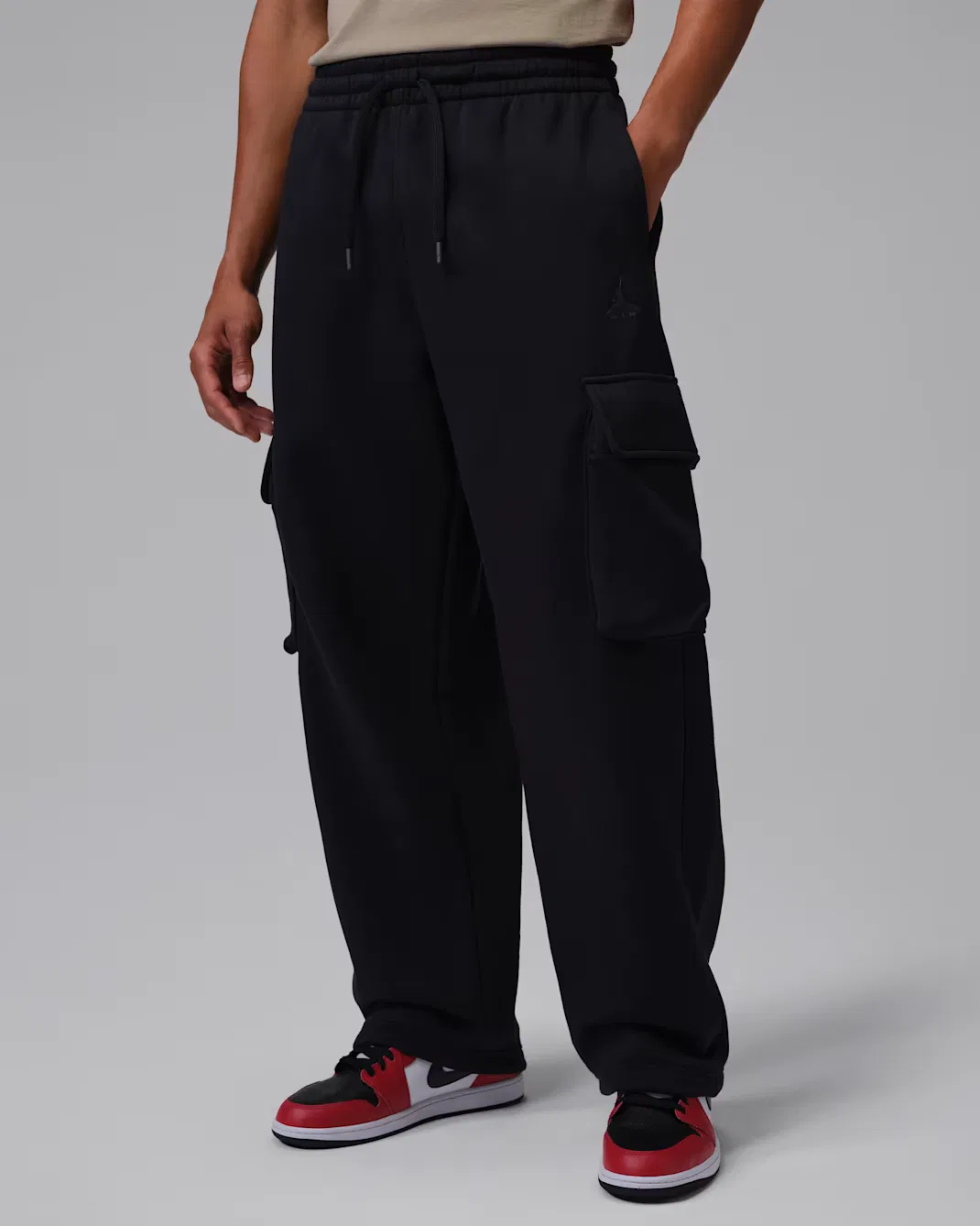 Мужские флисовые брюки-карго оверсайз Jordan Brooklyn, Black/Black/Dark Smoke Grey