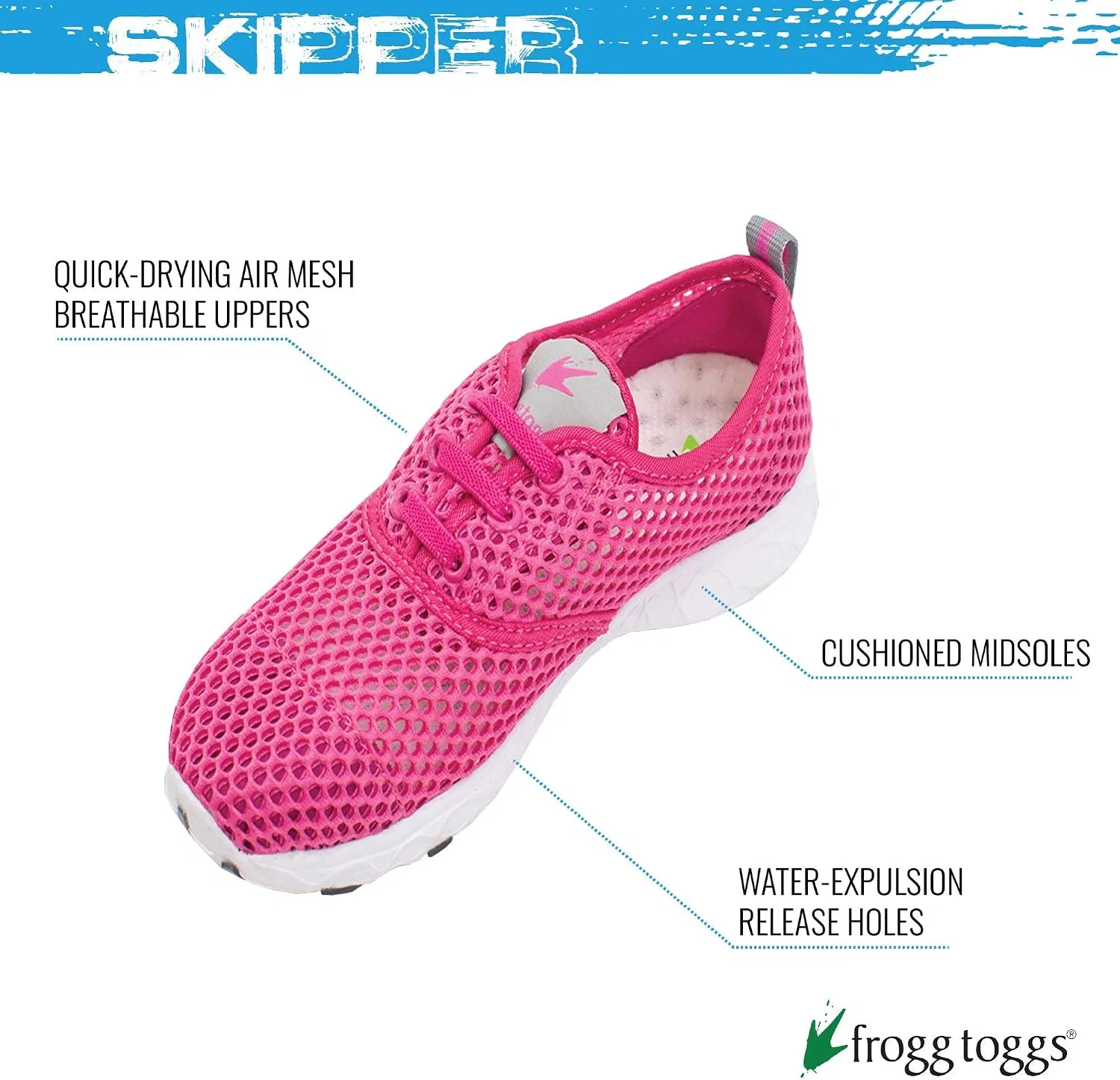 Детские кроссовки для девочек Skipper Shoe FROGG TOGGS, Pink — фото 2