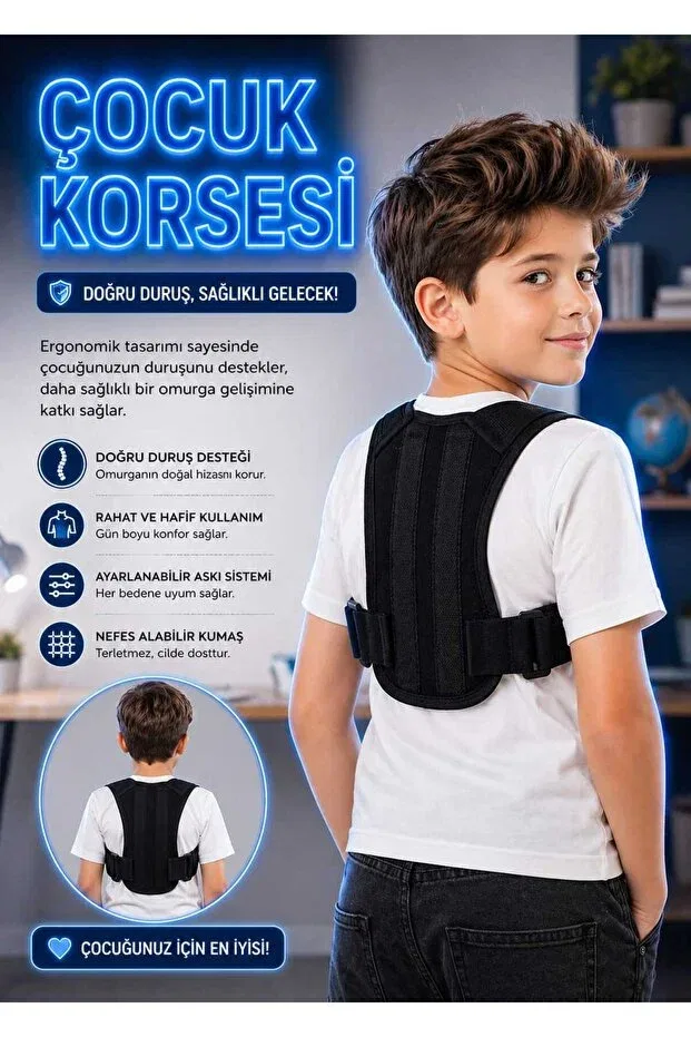 Детский корсет для девочек с длинным рукавом Uydee, Black