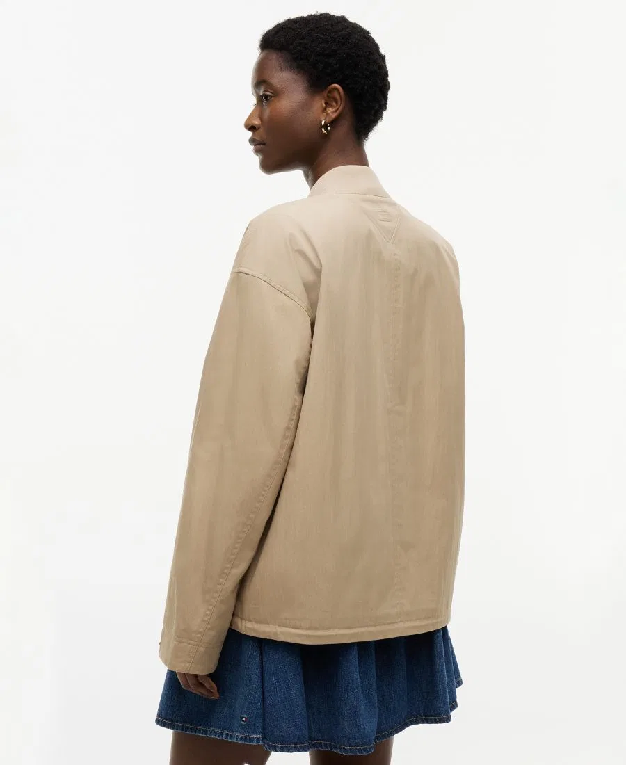 Женская куртка-бомбер хлопковая Tommy Hilfiger, Camel — фото 4