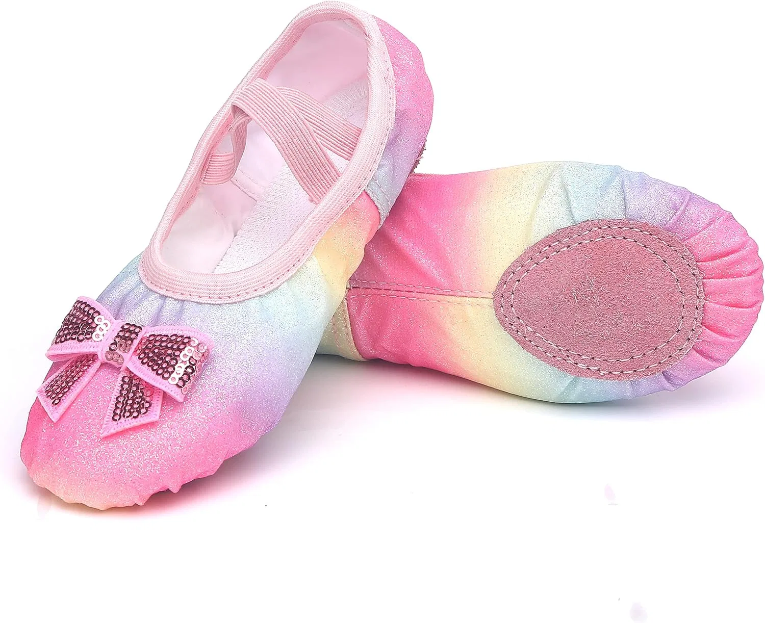 Детские балетки для девочек с блестками Anproity, Glitter Rainbow
