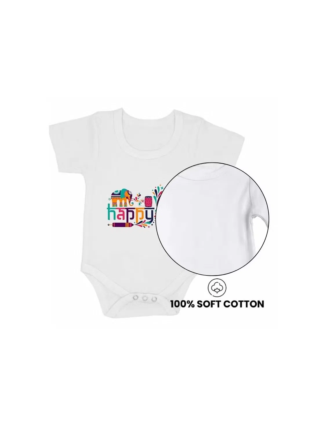 Боди-комбинезон с коротким рукавом для праздника Holi Printshop4Me, дизайн 2 — фото 4
