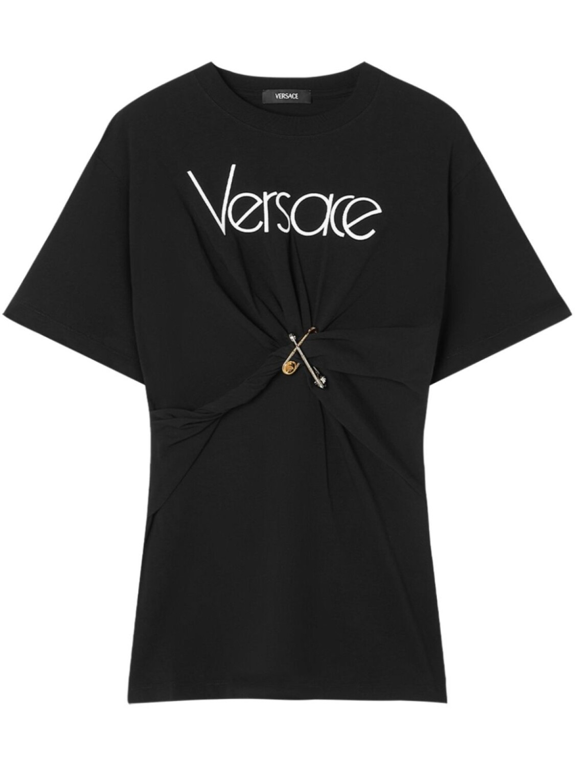 

Футболка с булавкой Versace, черный