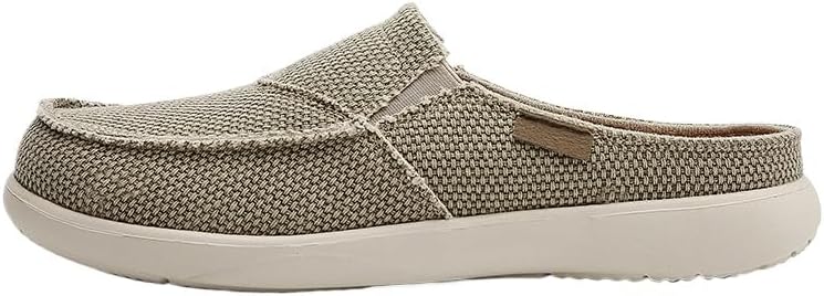 

Легкие мужские тапочки-слипоны из холщовой ткани, удобные, с закрытым носком и противоскользящей подошвой, с дышащей открытой пяткой для улицы Hhhchpm, хаки