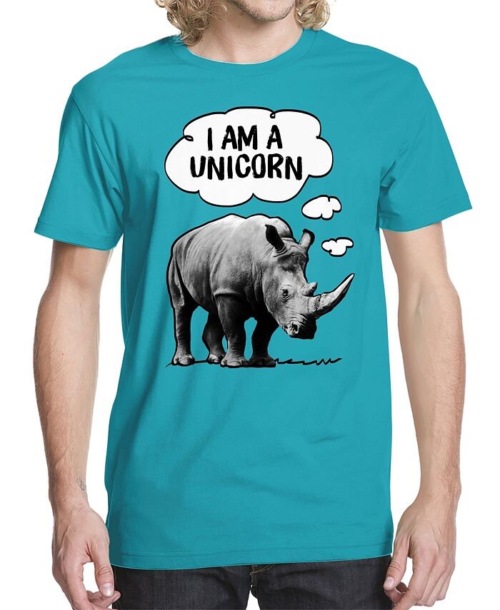 

Мужская футболка с рисунком Rhino Unicorn Buzz Shirts, синий