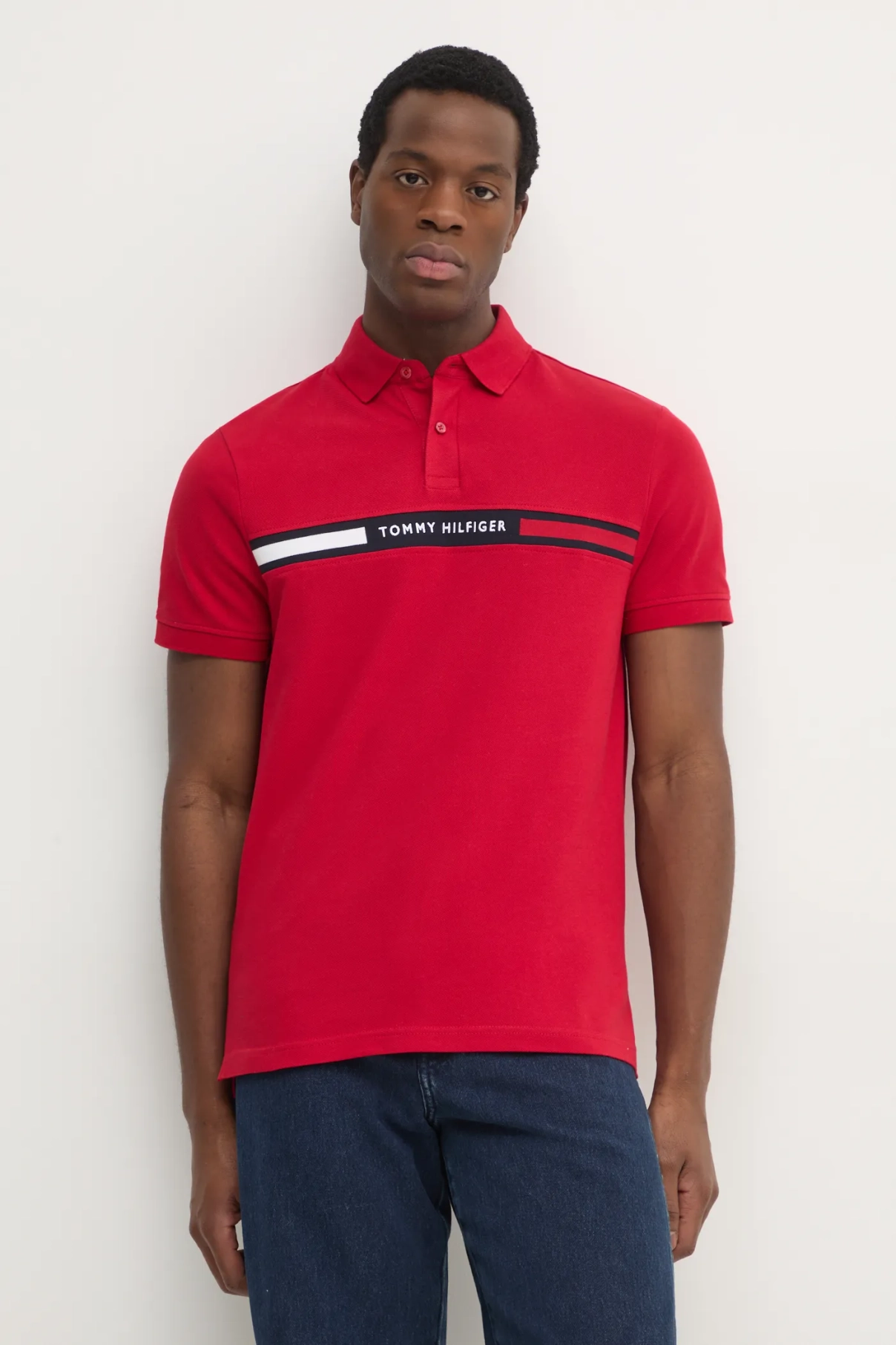 

Поло Tommy Hilfiger, красный