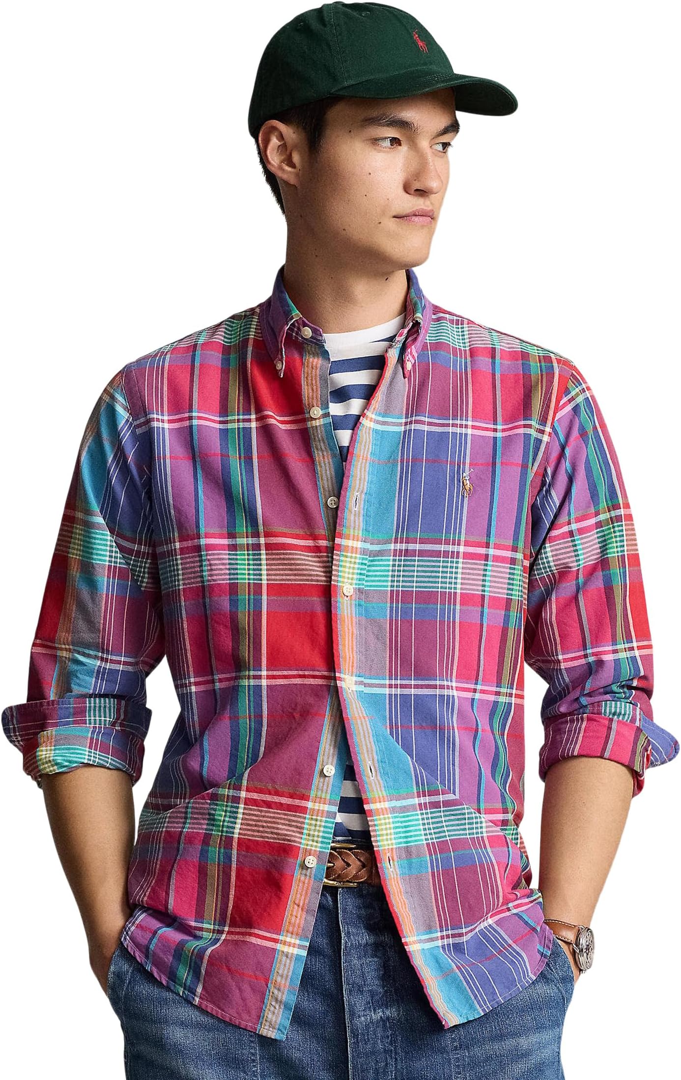 

Рубашка Polo Ralph Lauren Classic Fit Striped Oxford Shirt, цвет Red Blue Multi