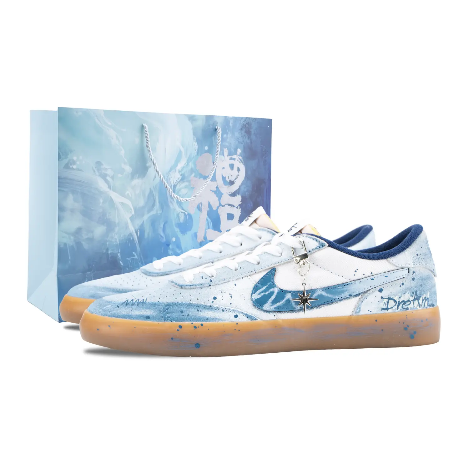 

SB Heritage Vulc Star Blue Dream Trail устойчивая к износу и легкая обувь для скейтбординга Unisex бело- Nike, синий (Special Shopping Bag)