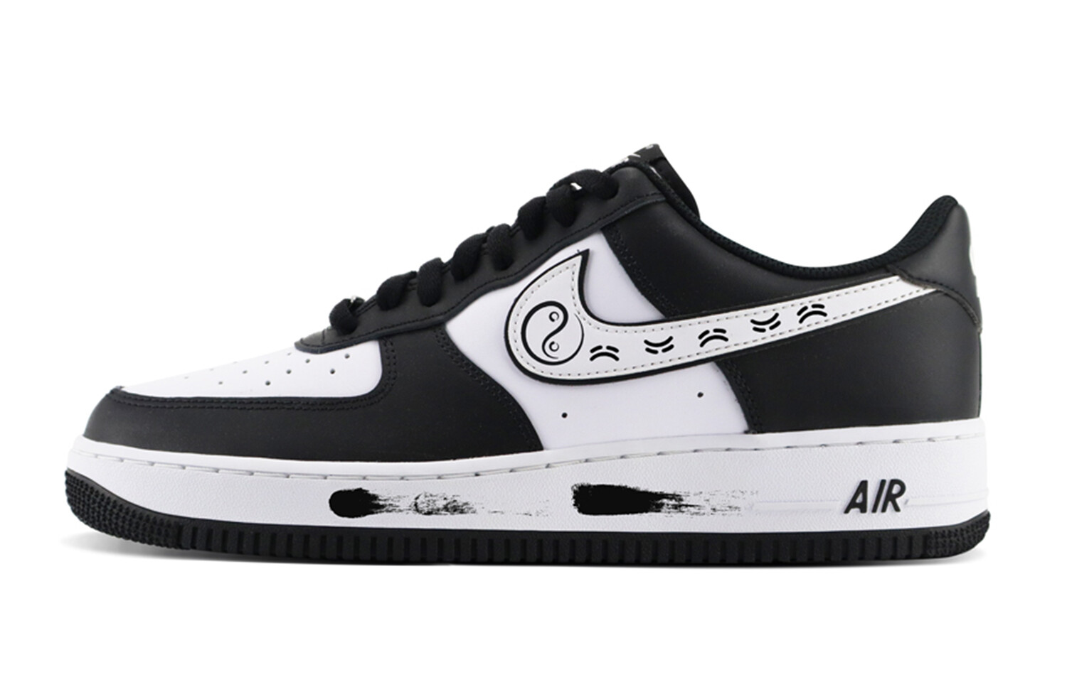 

Кроссовки Nike Air Force 1 Skateboard Shoes Unisex Low-Top Black White, Черный, Кроссовки Nike Air Force 1 Skateboard Shoes Unisex Low-Top Black White