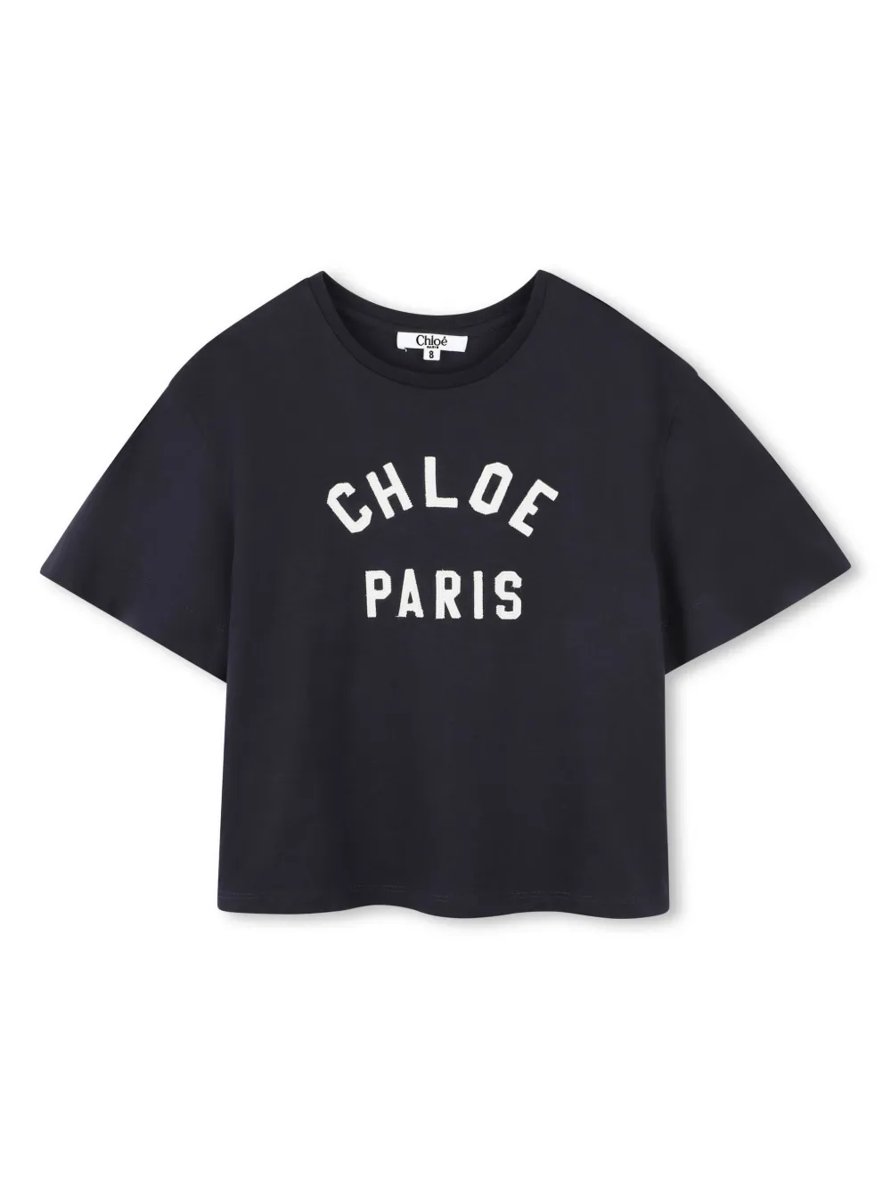 

Футболка с вышитым логотипом Chloé Kids, синий