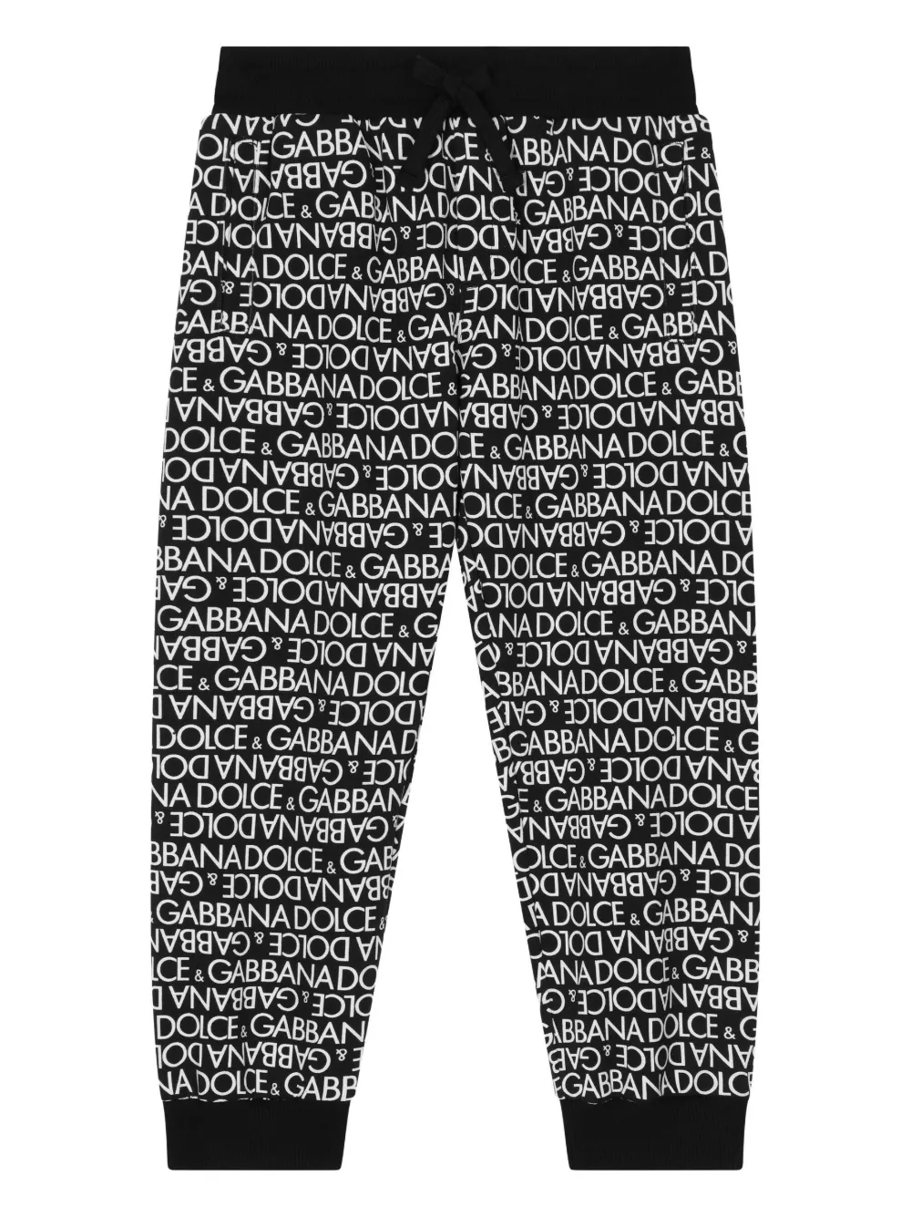

Спортивные брюки с кулиской и логотипом Dolce & Gabbana Kids, черный