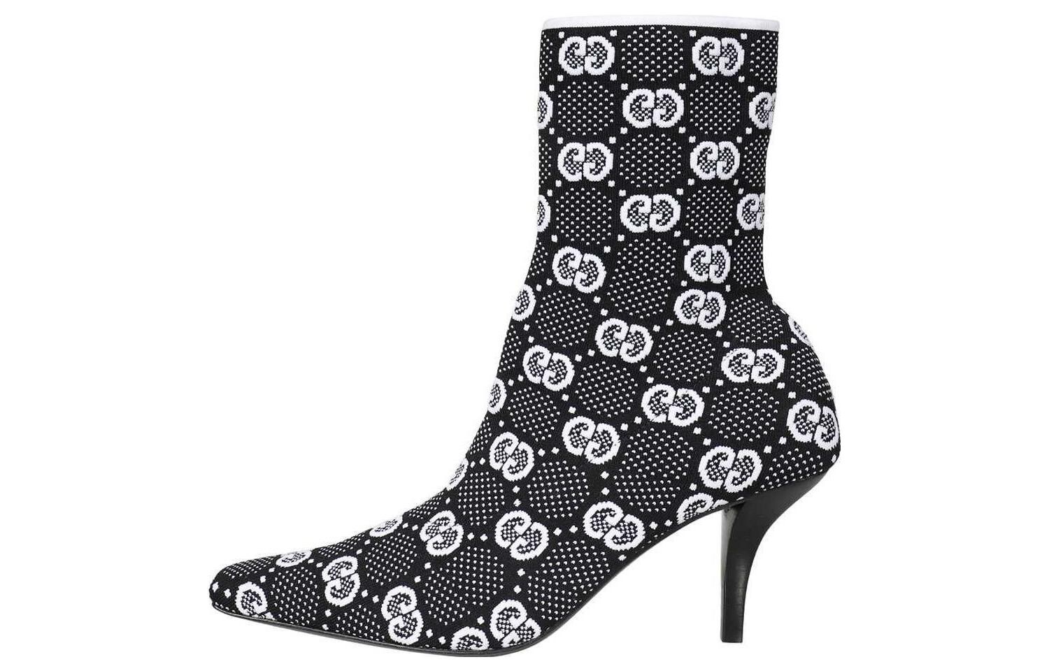 Ботильоны женские Gucci Interlocking-G, черно-белый