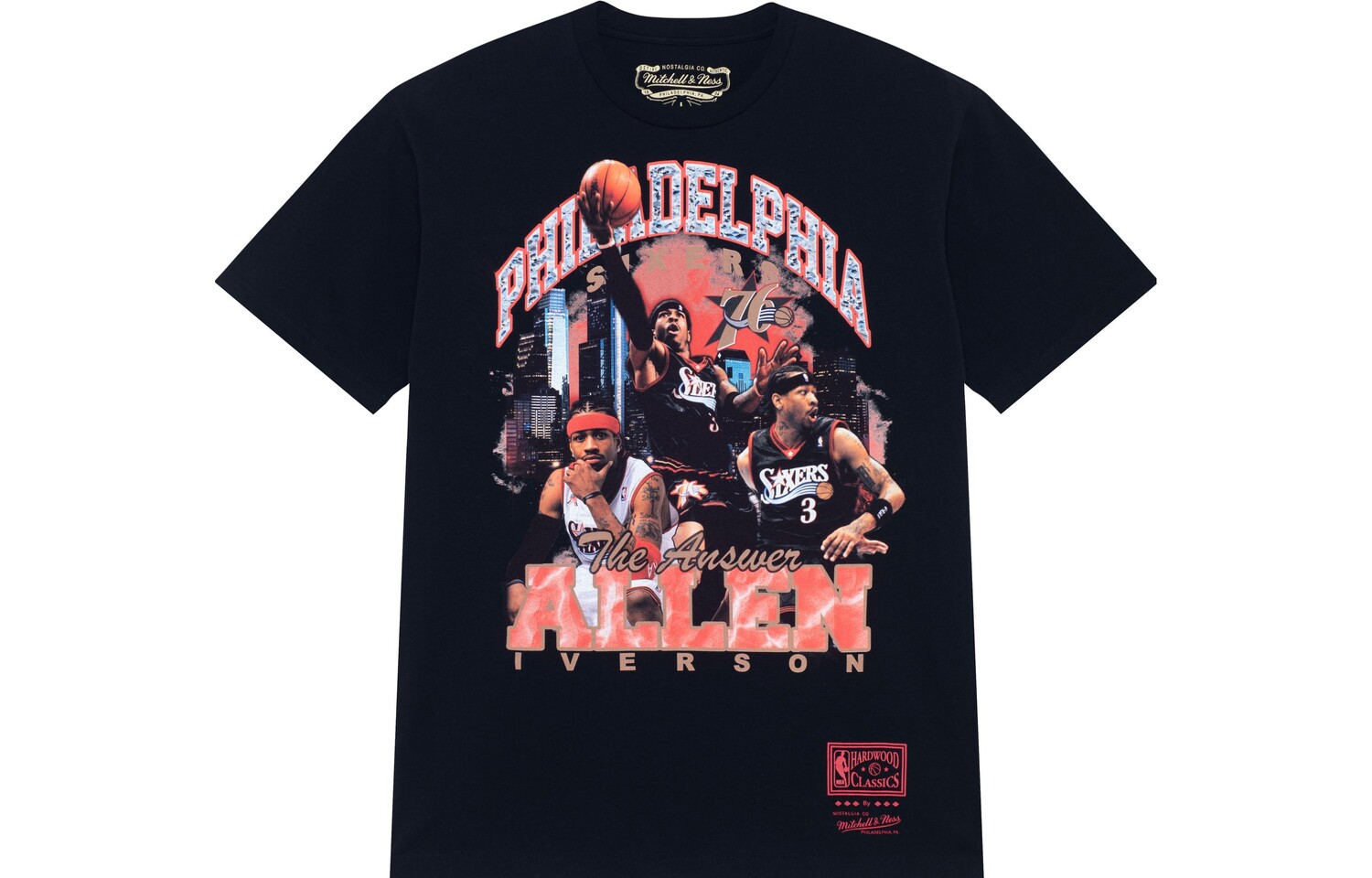 

Футболка унисекс черная Mitchell & Ness, черный