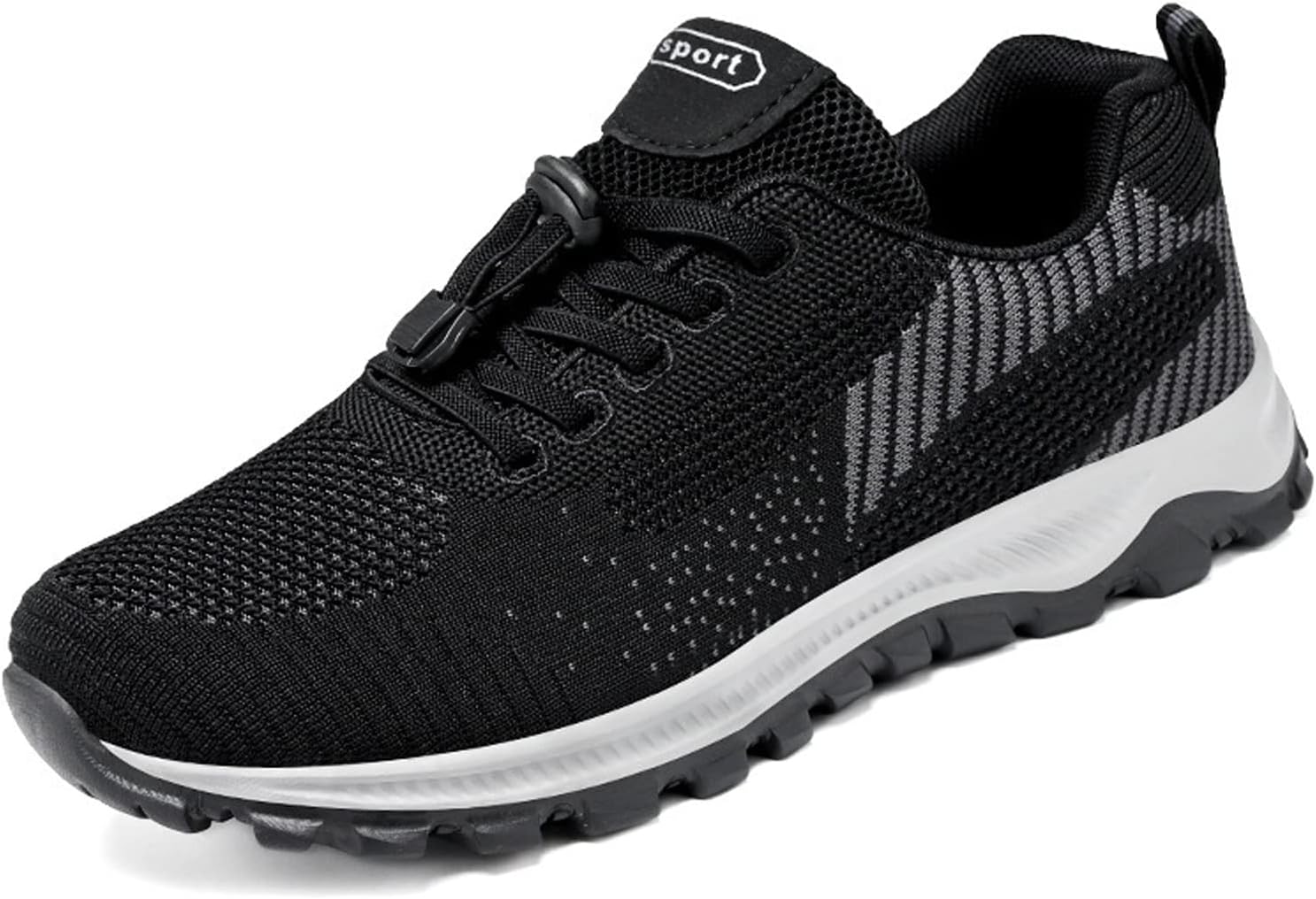 

Мужские сетчатые дышащие беговые кроссовки EFTCAL, амортизация, легкие, не скользящие модные кроссовки, тренировки, бег, теннис, повседневная обувь для путешествий на открытом воздухе, черный