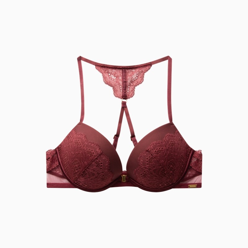 

Бюстгальтер Calvin Klein пуш-ап с глубоким V-образным вырезом, красный