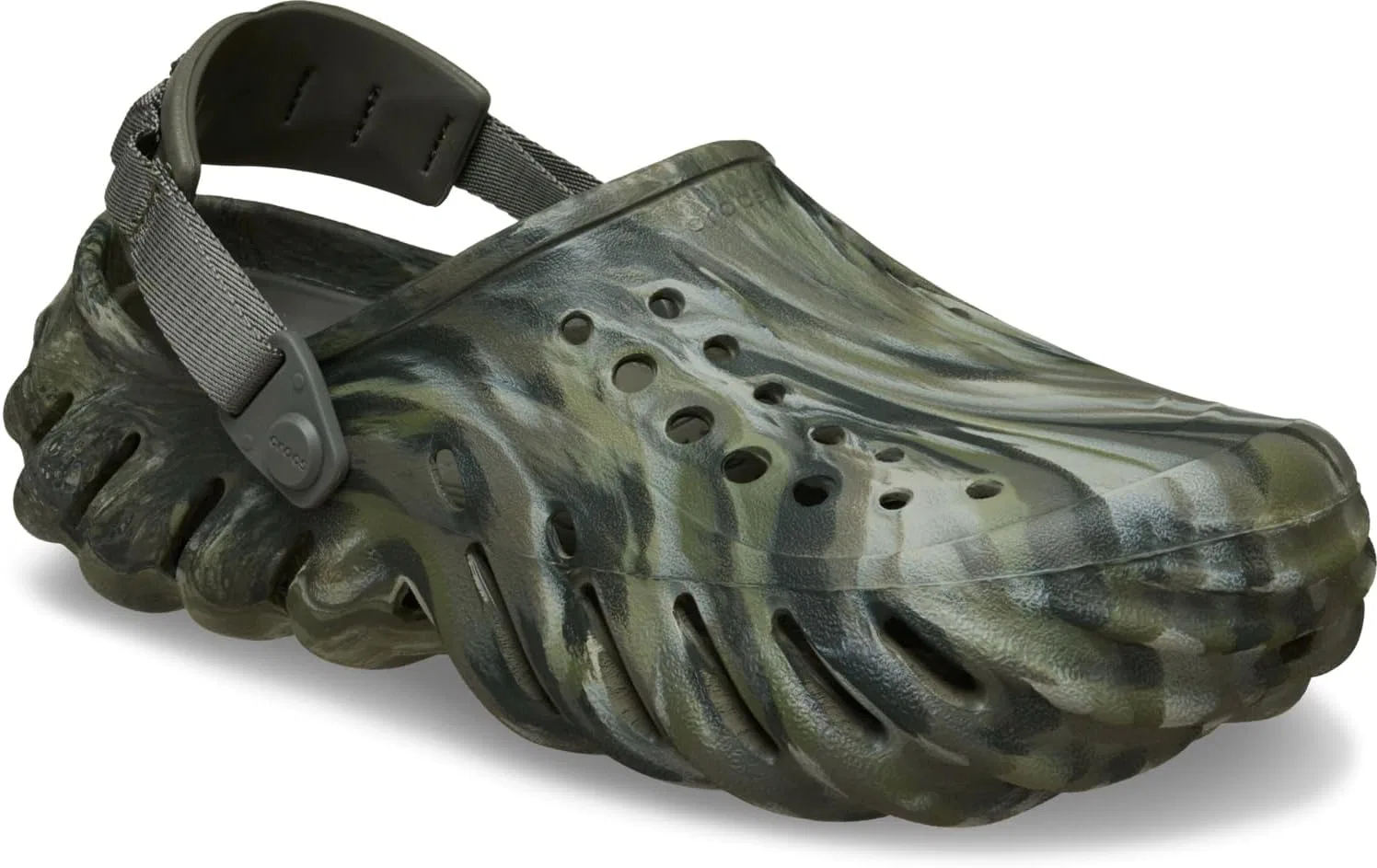 Кроксы Echo Marbled Unisex Adult Clog Crocs, Dusty Olive Multi — фото 2