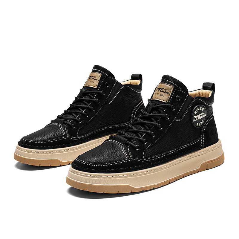 Кроссовки G.N.SHIJIA Skateboarding Shoes Men High-top, коричневый — фото 3