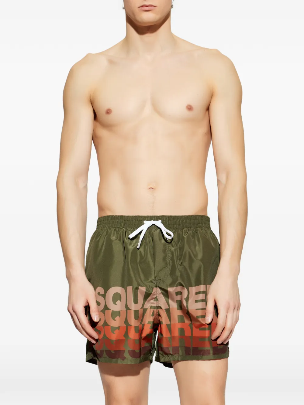 Плавательные шорты с принтом и кулиской Dsquared2, зеленый — фото 2