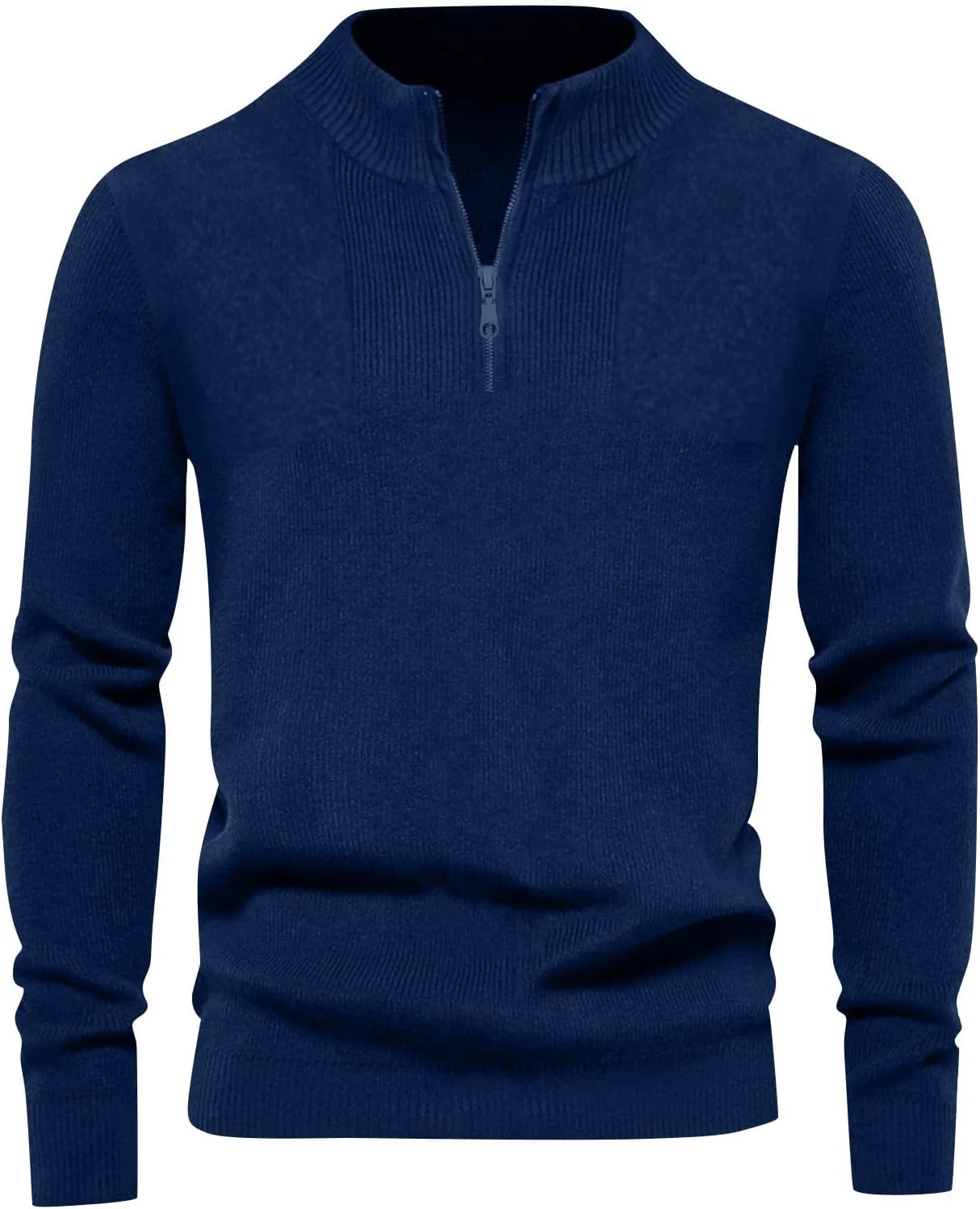 

Мужской свитер с четвертью молнии, Casual, Slim Fit, текстурированный RODYETQQ