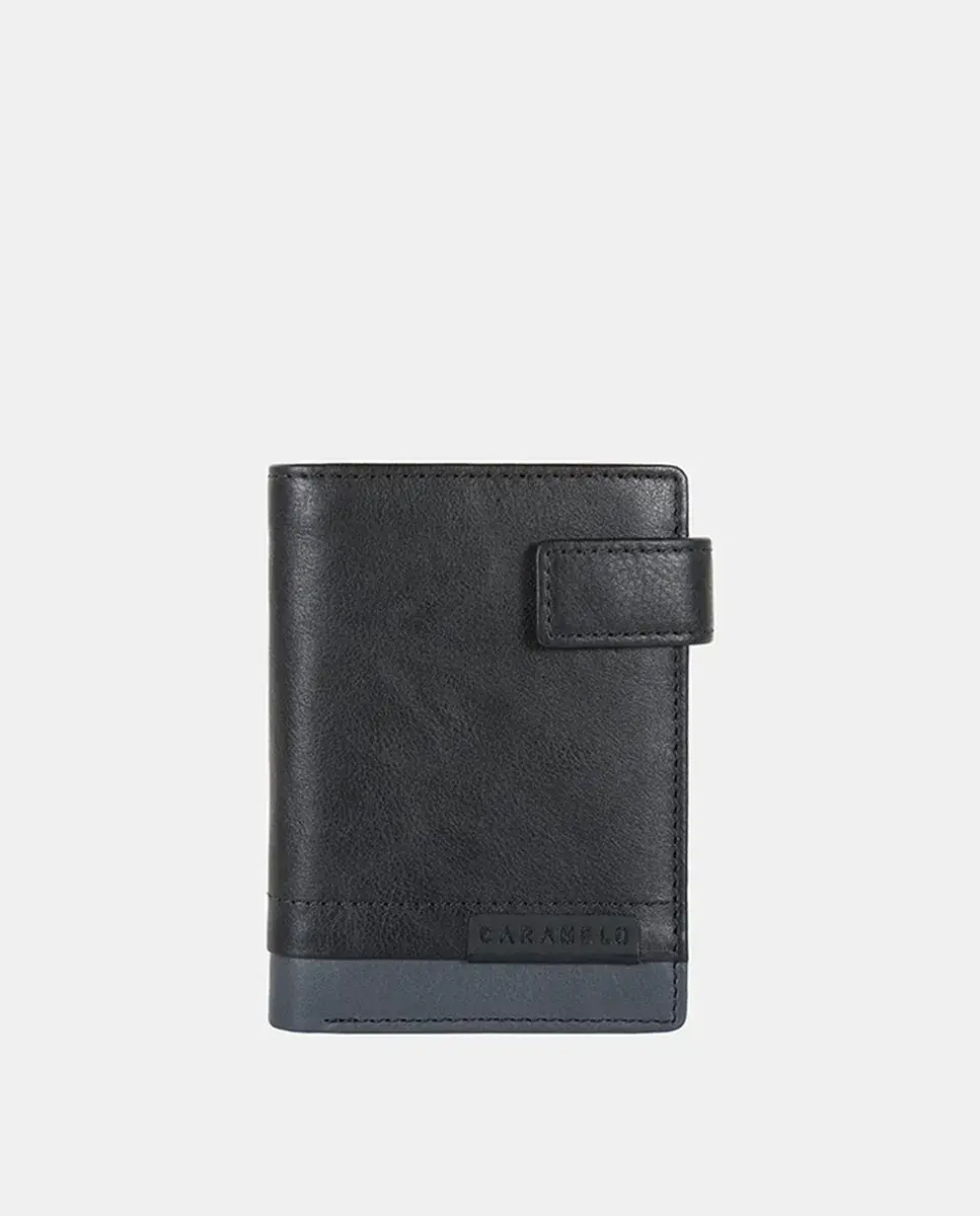 

Вертикальный кошелек с отделением для монет и застежкой Caramelo, черный