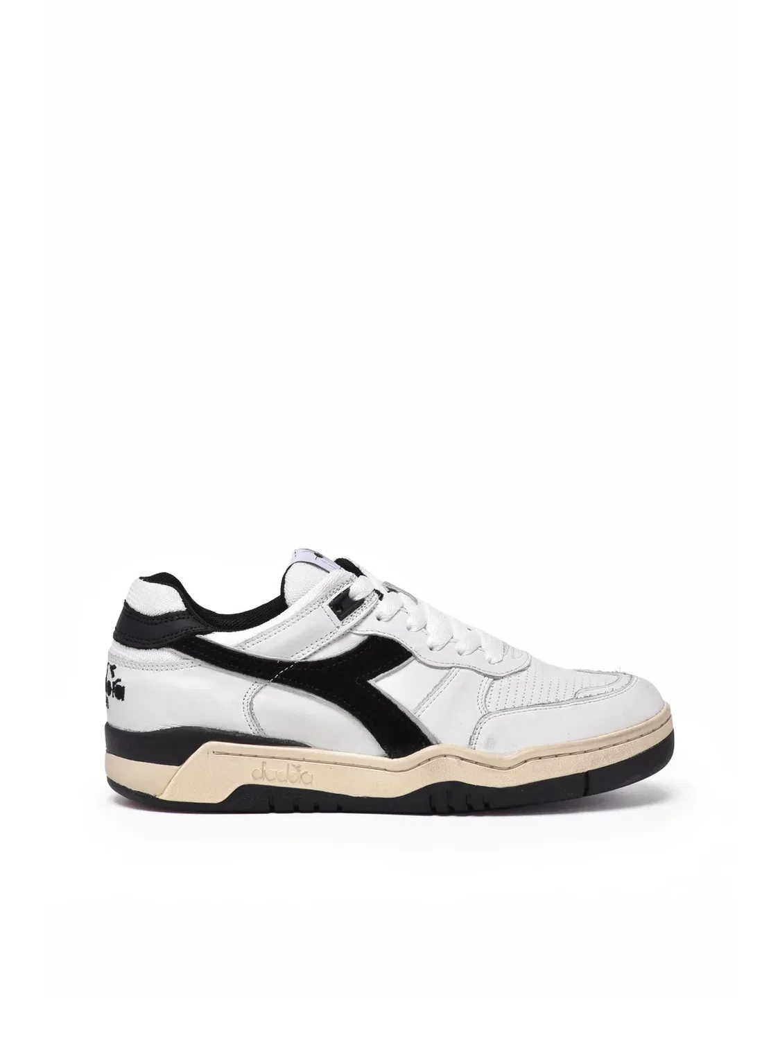 DIADORA HERITAGE Белые кожаные кроссовки B.560 с черной отделкой