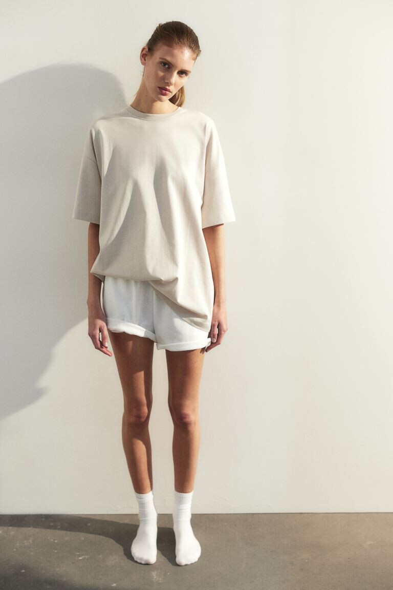 

Футболка оверсайз H&M, бежевый
