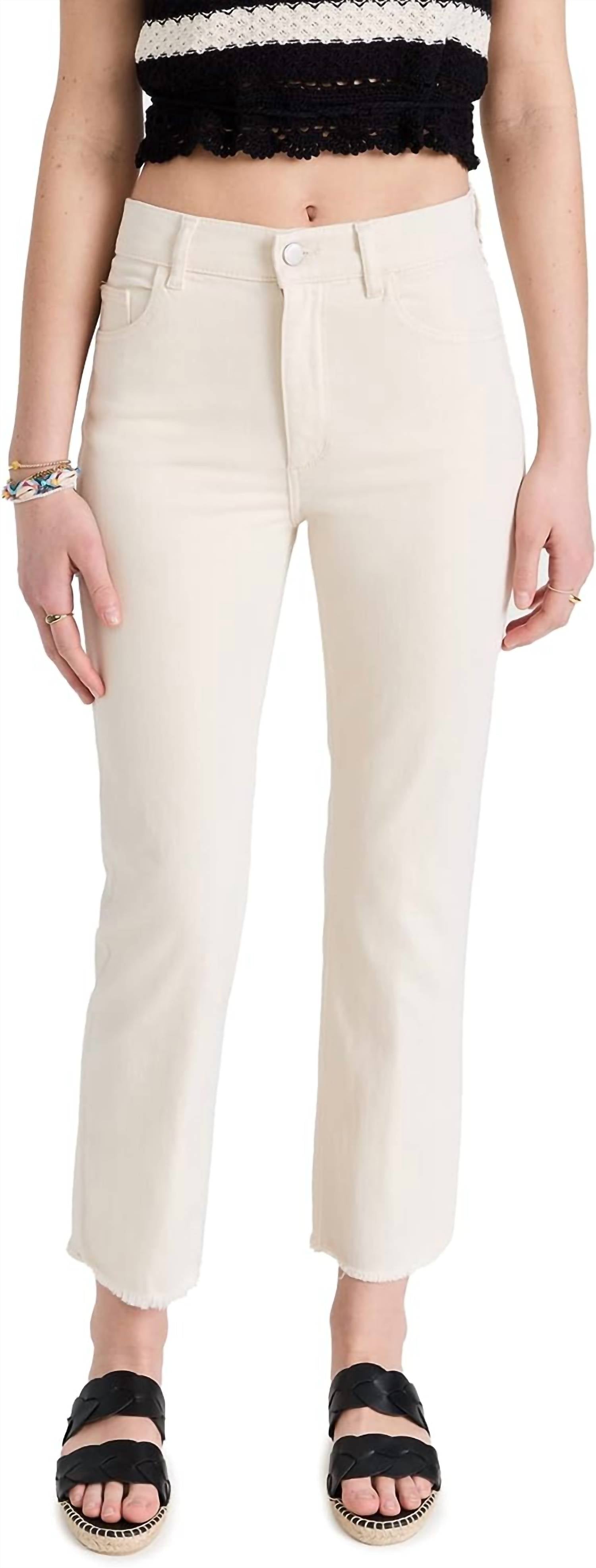 

Джинсы Patti Straight High Rise Ankle Jeans в цвете Off White DL1961 - Women's