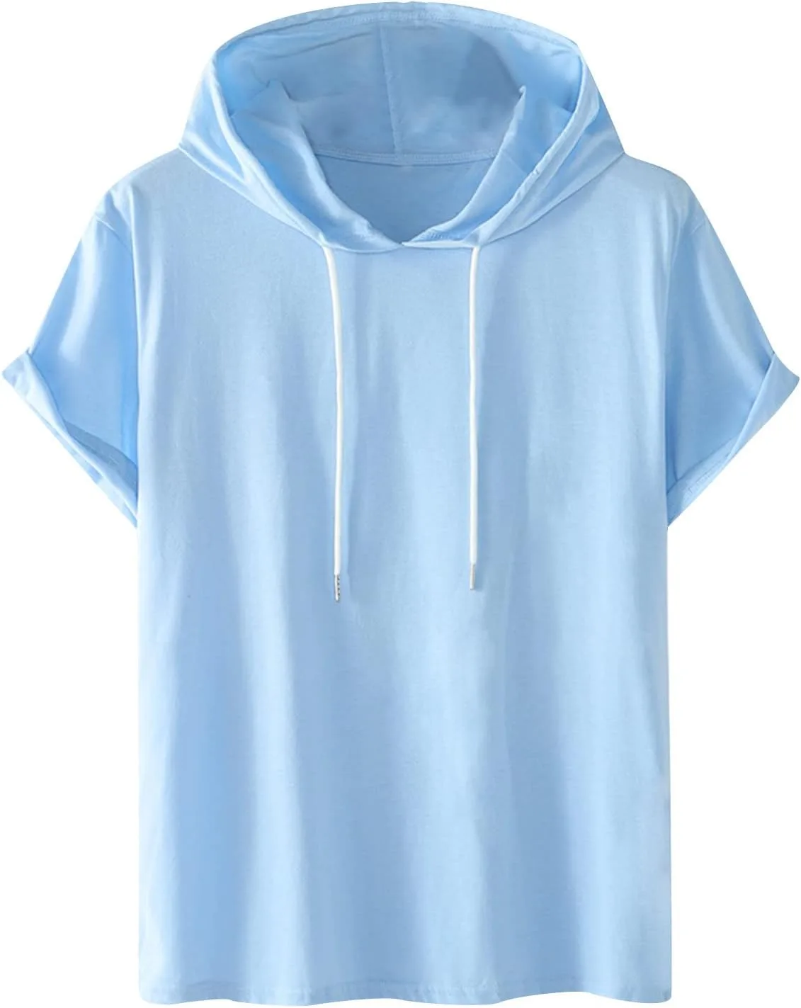 

Футболка Muscularfit 100% Cotton для мужчин, лето 2024, с коротким рукавом и капюшоном