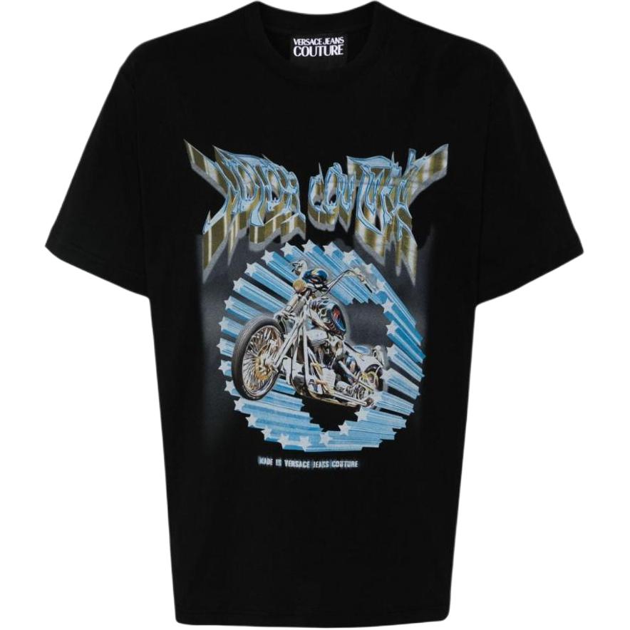 

Футболка из хлопка с принтом VERSACE JEANS COUTURE, черный