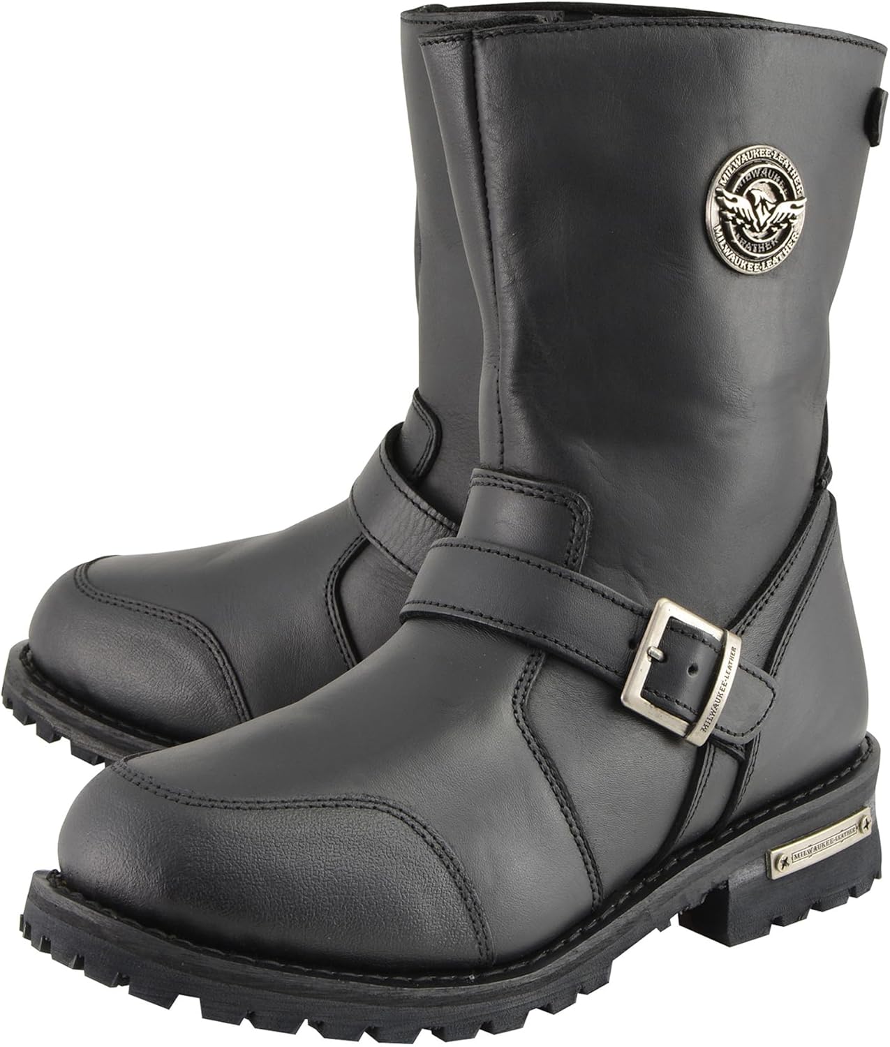 Мужские классические мотоциклетные сапоги Milwaukee Leather длиной 9 дюймов, черные, с защитой переключателя передач MBM9090, черный — фото 4
