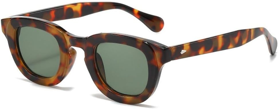 

Овальные солнцезащитные очки для женщин, линзы с градиентом конфетного цвета, модные солнцезащитные очки для мужчин, темно-зеленые солнцезащитные очки с заклепками и защитой от УФ-излучения UV400 SKFGNX, Leopard Dark Green