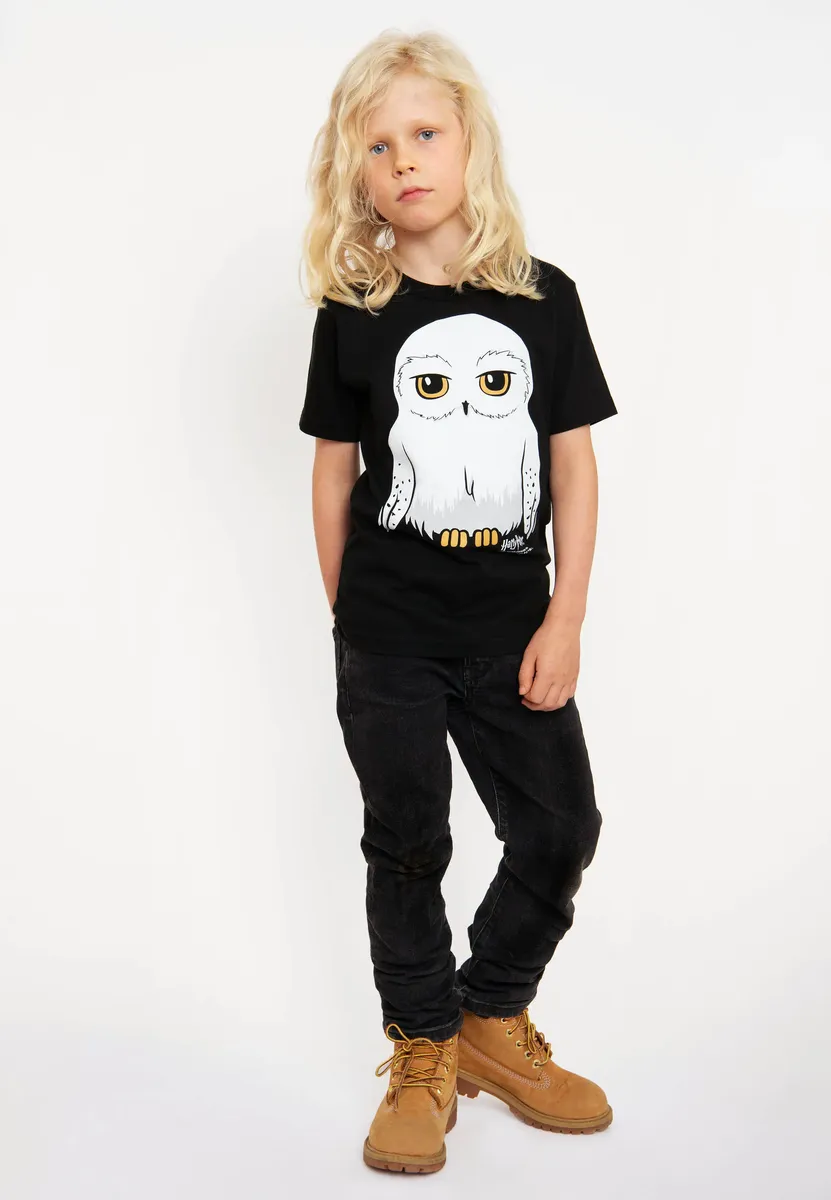 Футболка Logoshirt "Гарри Поттер – Хедвиг" с лицензионным принтом, черно-белый — фото 4