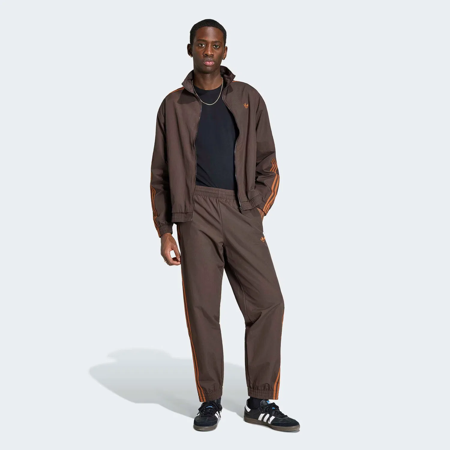 Зауженные брюки Adidas Originals Firebird коричневого цвета — фото 3