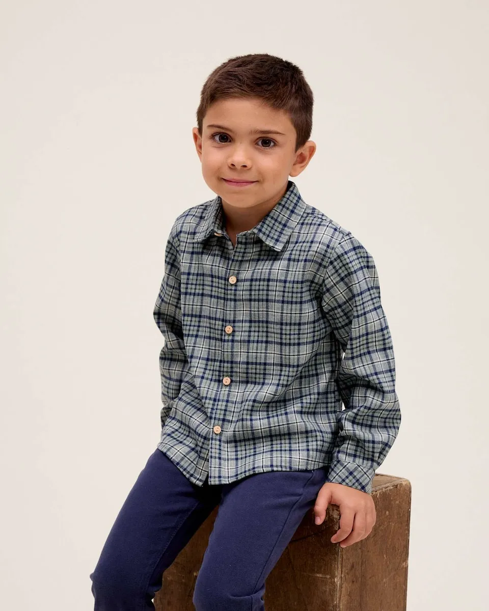 

Рубашка для мальчика в клетку Dadati, синий/зеленый