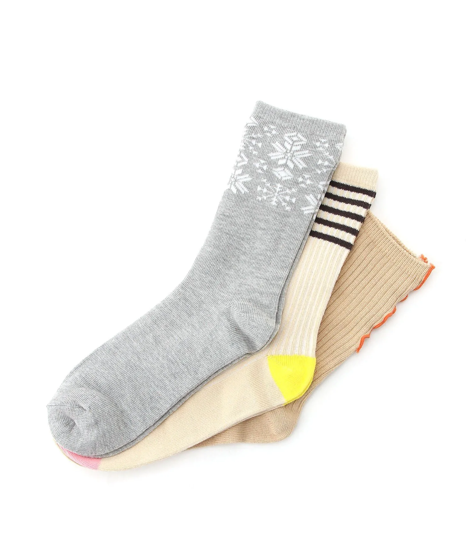Носки 3P Набор носков для девочек Ocean&Ground, beige