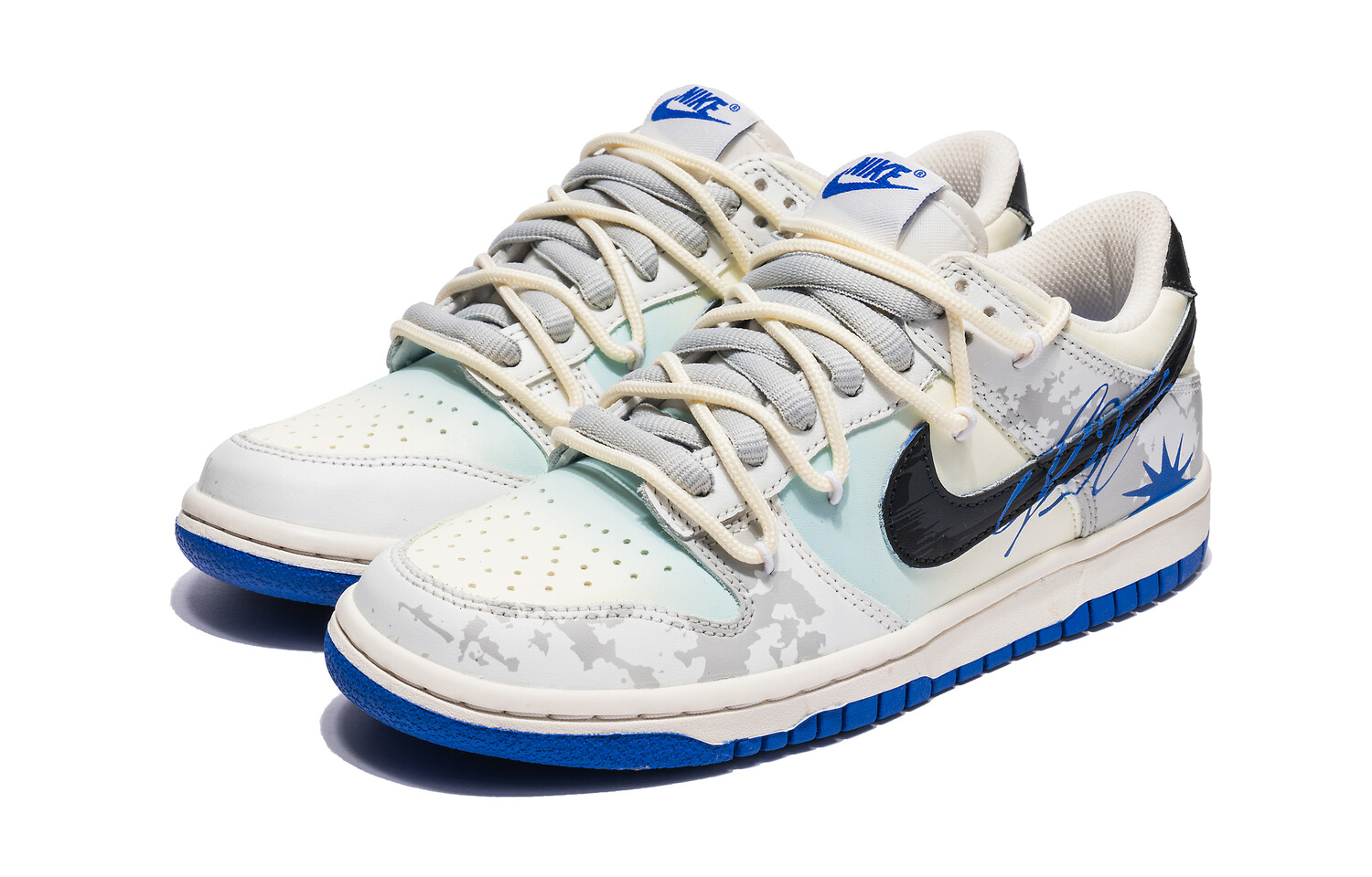 

Кроссовки Nike Dunk Skateboarding Shoes Women's Low-top Blue, цвет Off White