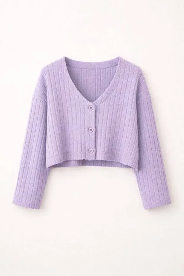 Детский кардиган для девочек текстурированный Pink Export, Purple — фото 3