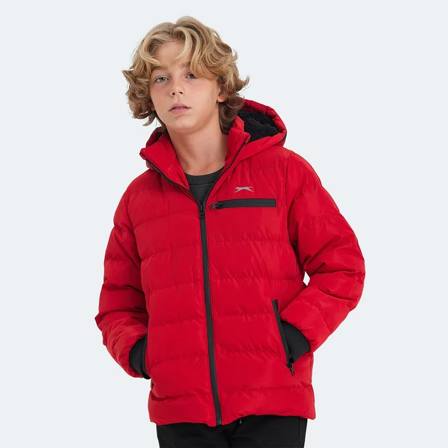 Детская куртка с капюшоном, ветрозащитная, модель CAPTAIN, Slazenger, Красный