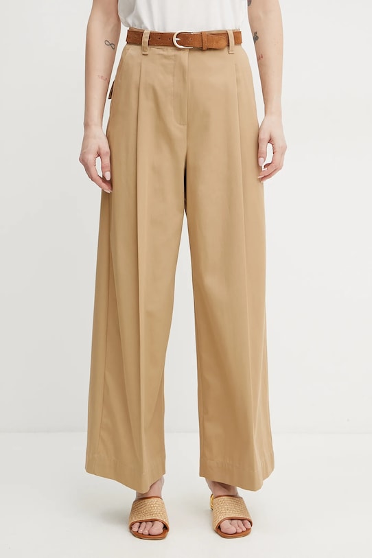

Хлопковые брюки Weekend Max Mara, бежевый