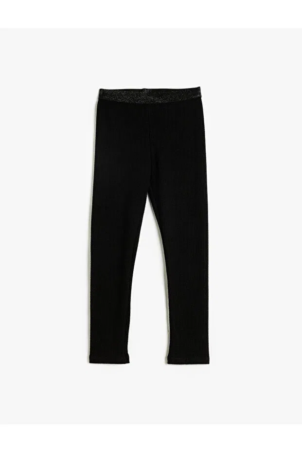 Детские леггинсы для девочек с блестящей резинкой Koton, Black