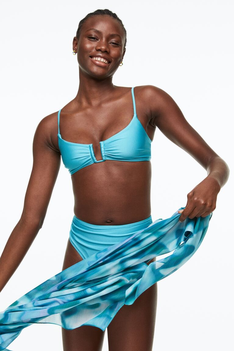 

Стеганый топ бикини H&M, бирюзовый, Зеленый, Стеганый топ бикини H&M, бирюзовый
